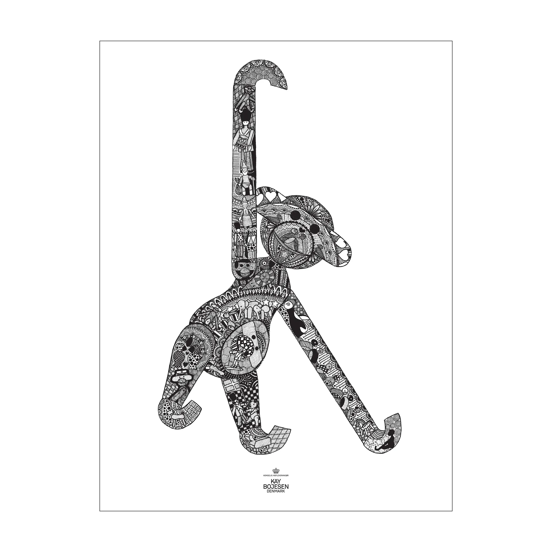 Kay Bojesen poster ape, 30x40 cm Kay Bojesen Denmark