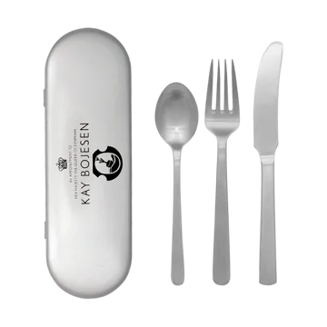 Grand Prix bestikksett reisesett 3 deler - Matte steel - Kay Bojesen