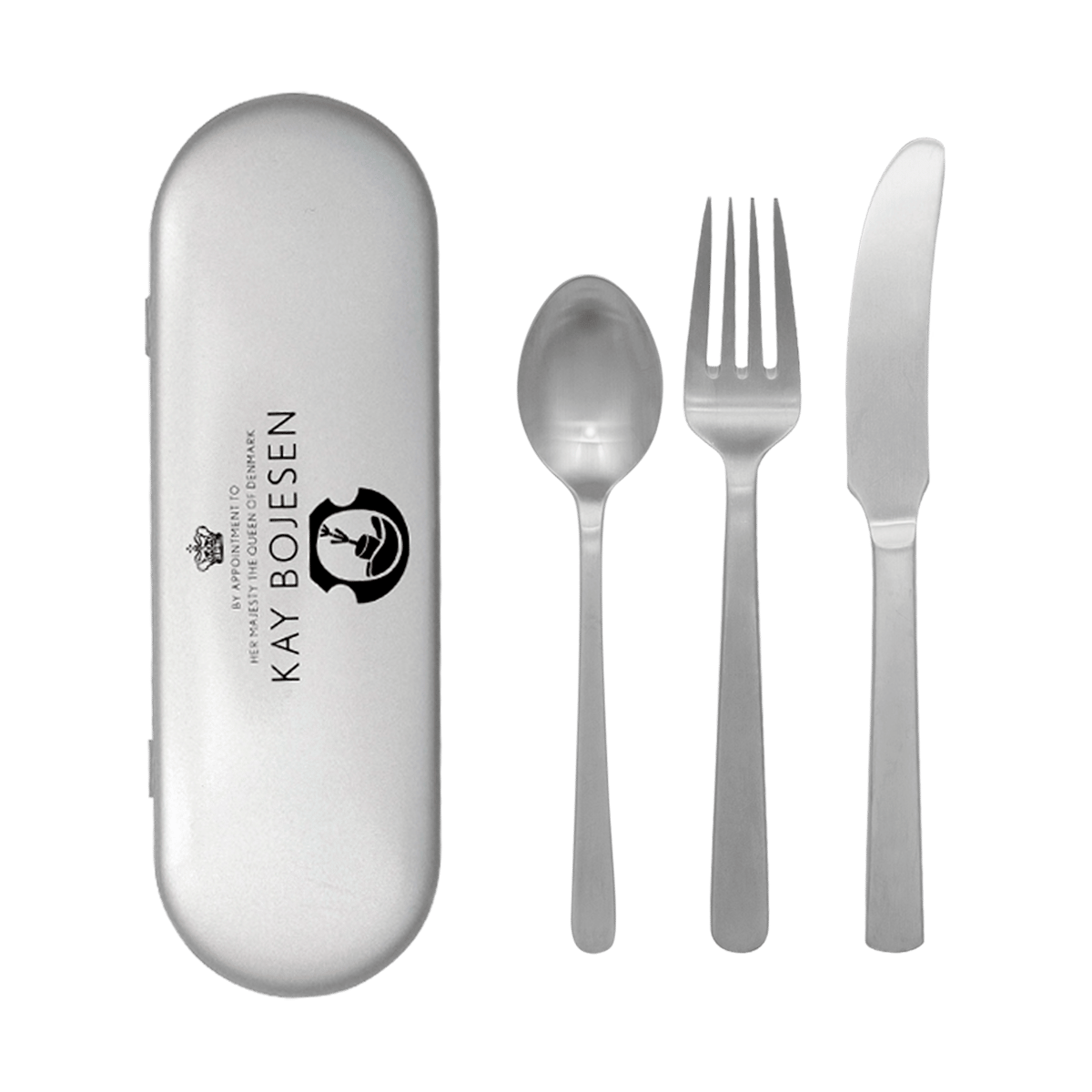Kay Bojesen Grand Prix bestikksett reisesett 3 deler Matte steel