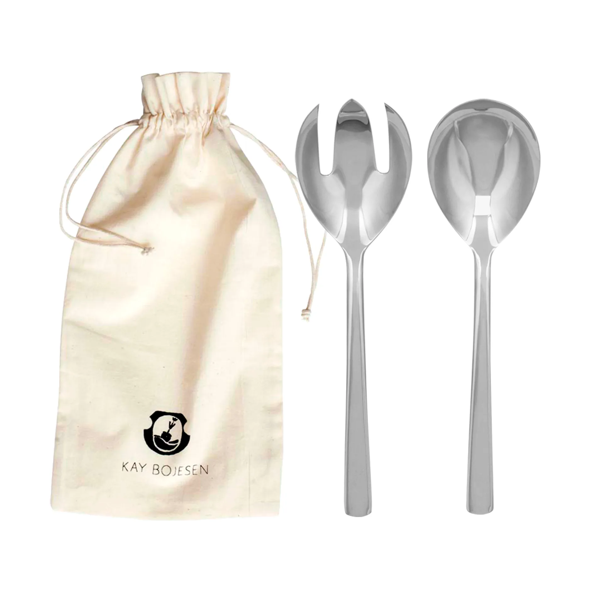 Grand Prix salatbestikk 18,5 cm 2 deler, Polished steel Kay Bojesen