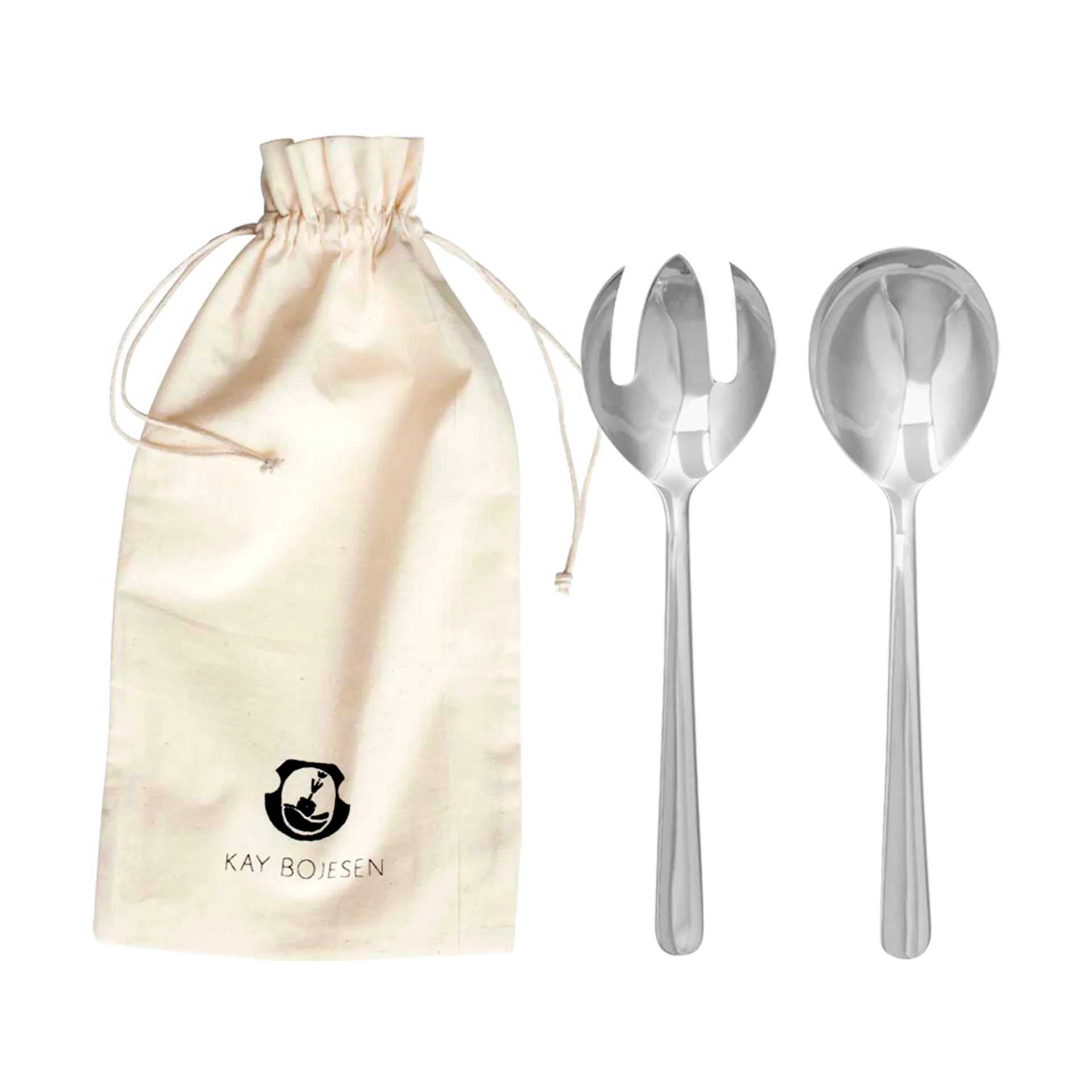 Grand Prix salatbestikk 23,5 cm 2 deler, Polished steel Kay Bojesen