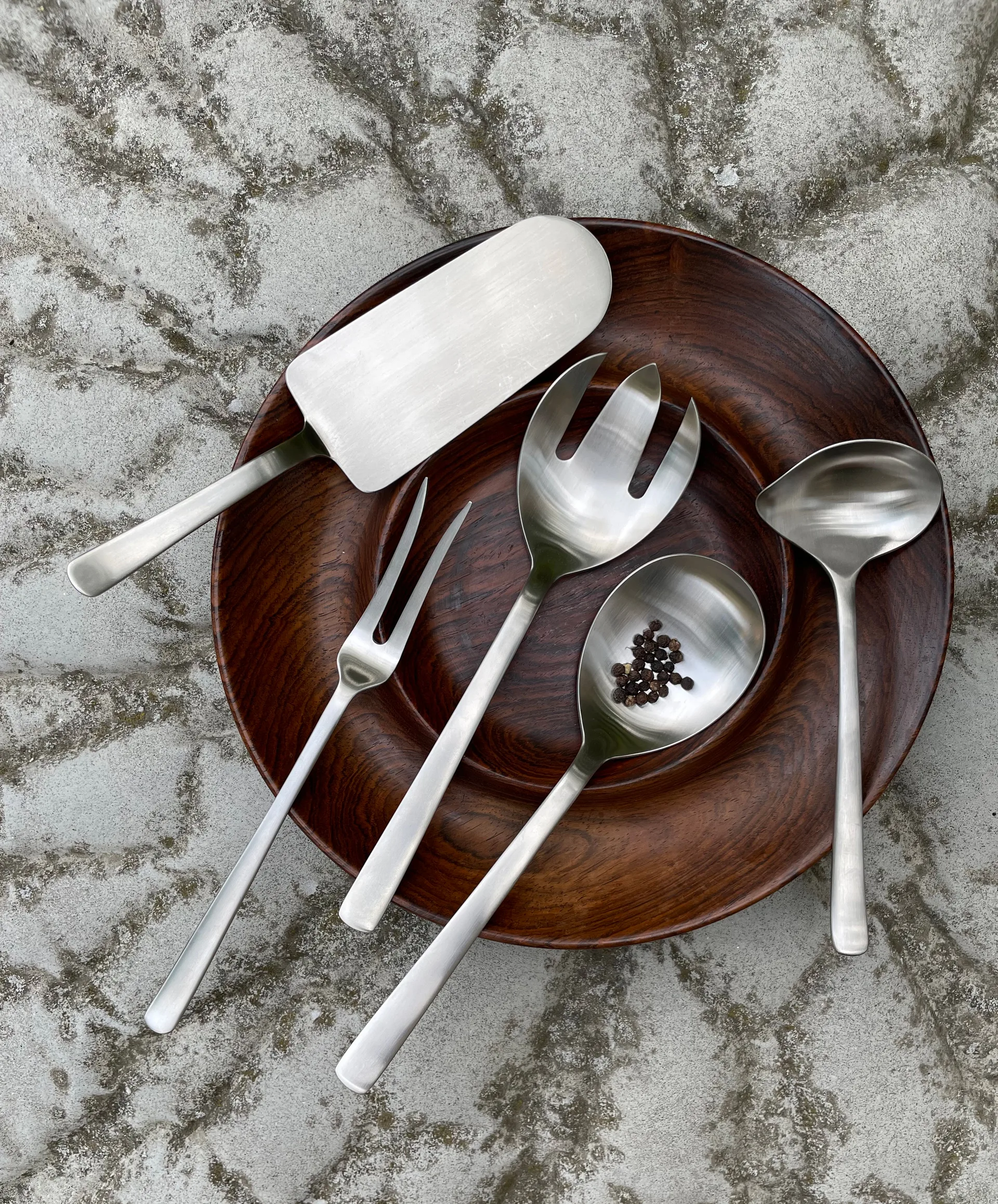 Grand Prix serveringssett 3 deler, Matte steel Kay Bojesen