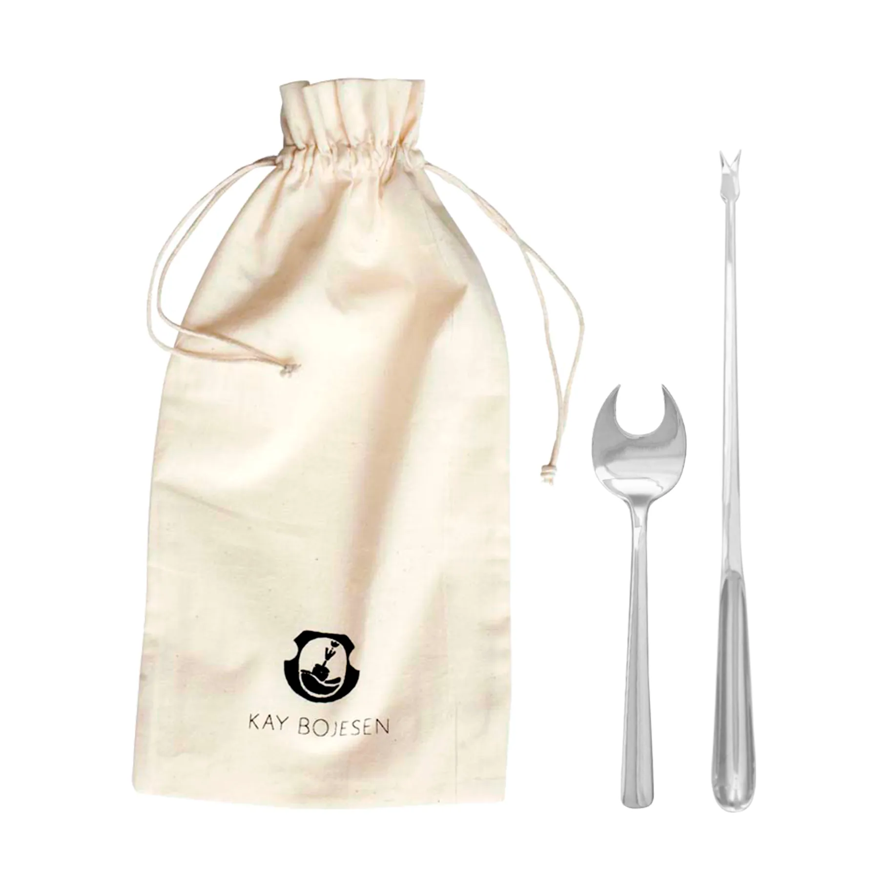 Grand Prix skalldyrbestikk 8 deler, Polished steel Kay Bojesen