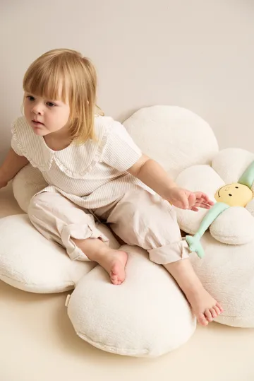 Blomma gulvpute - Naturhvit, Ø100x15 cm - Kid's Concept