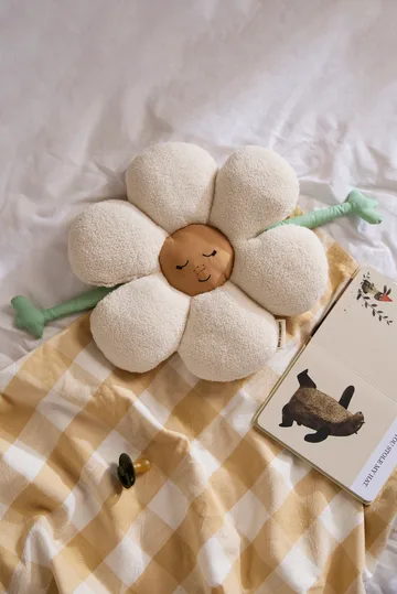 Blomster pute - Hvit-grønn-gul - Kid's Concept