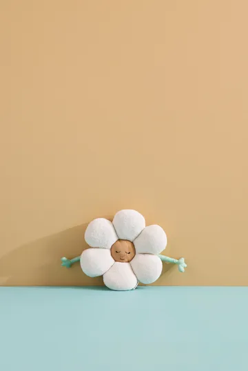 Blomster pute - Hvit-grønn-gul - Kid's Concept