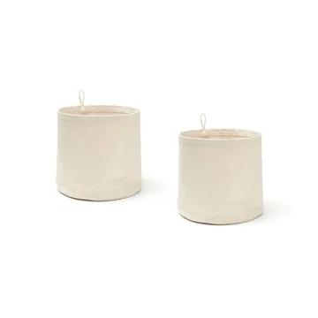 Kids Base oppbevaring tekstil sylinder 2-pakning - Naturhvit  - Kid's Concept