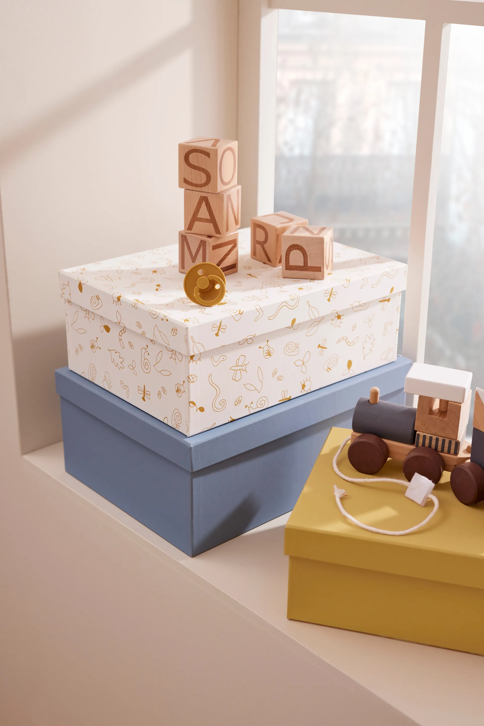 Kid's Base oppbevaringsboks sett, Blå Kid's Concept