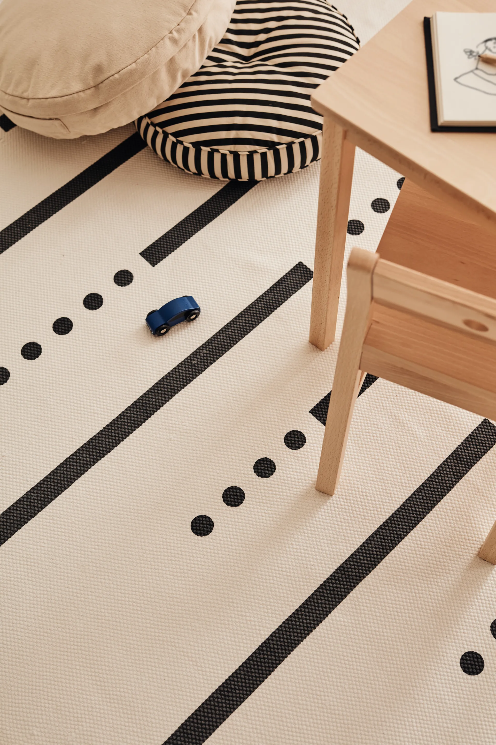 Kids Base teppe hvit grå 130 x 160 cm, Hvit Kid's Concept