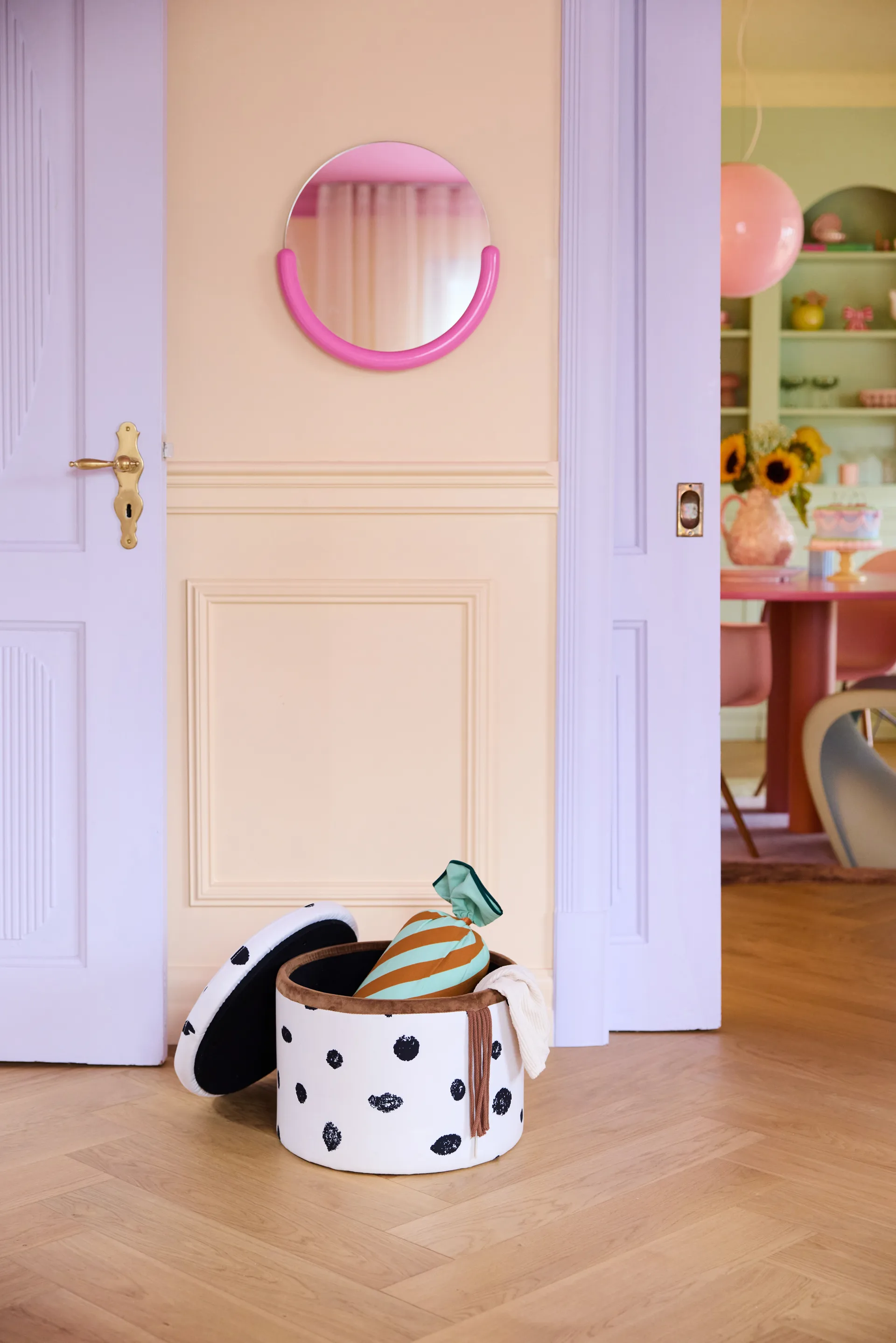 Pippi puff med oppbevaring Ø40x30,5 cm, Multi Kid's Concept