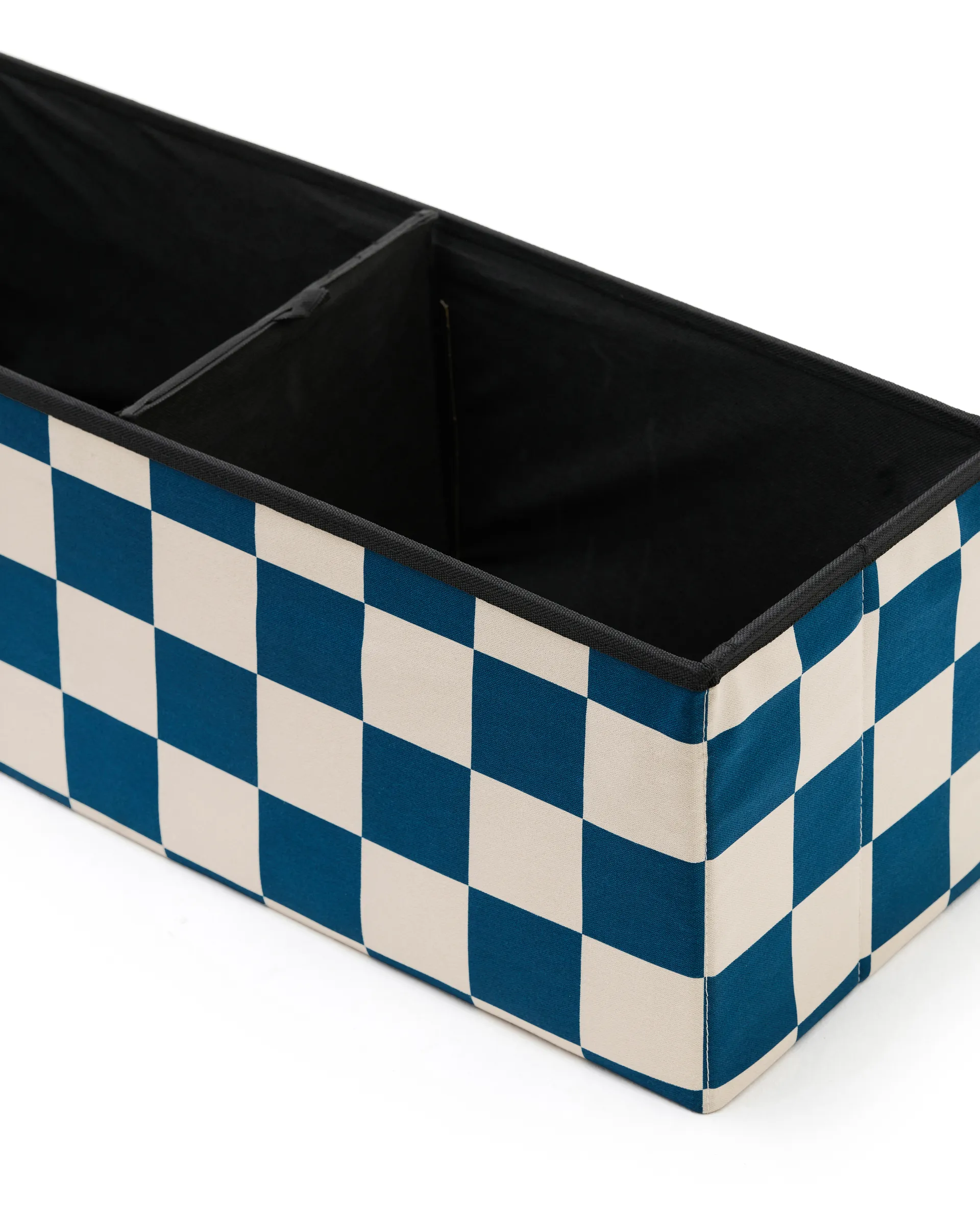 Sittepuff med oppbevaring rute, Blågrønn, 80x30x30 cm Kid's Concept