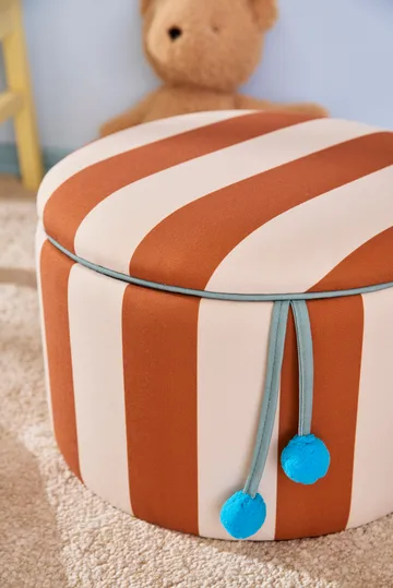 Sittepuff sylinder med oppbevaring - Brun, Ø40x30,5 cm - Kid's Concept