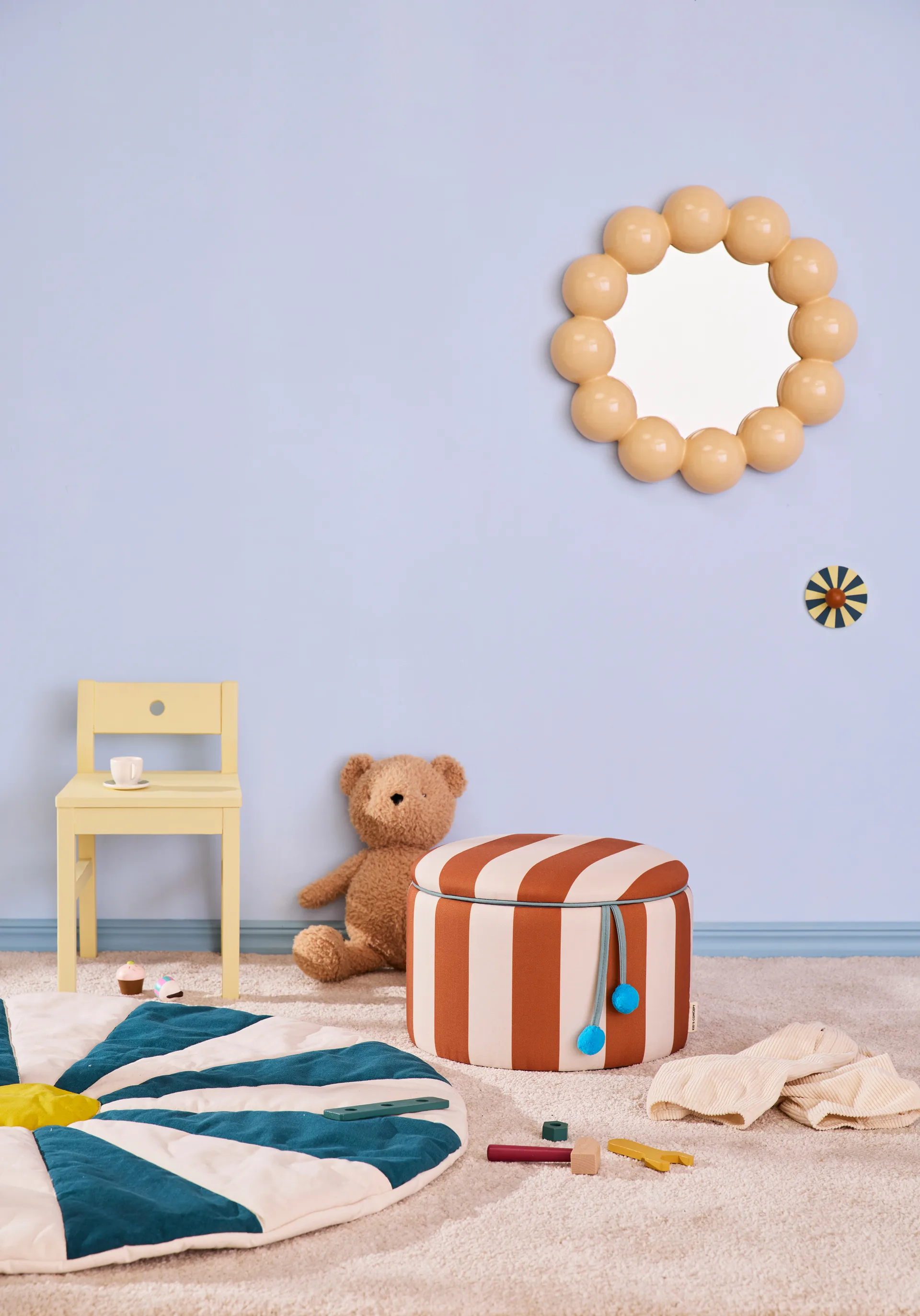 Sittepuff sylinder med oppbevaring, Brun, Ø40x30,5 cm Kid's Concept