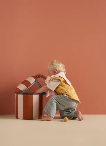 Sittepuff sylinder med oppbevaring - Brun, Ø40x30,5 cm - Kid's Concept