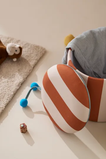 Sittepuff sylinder med oppbevaring - Brun, Ø40x30,5 cm - Kid's Concept