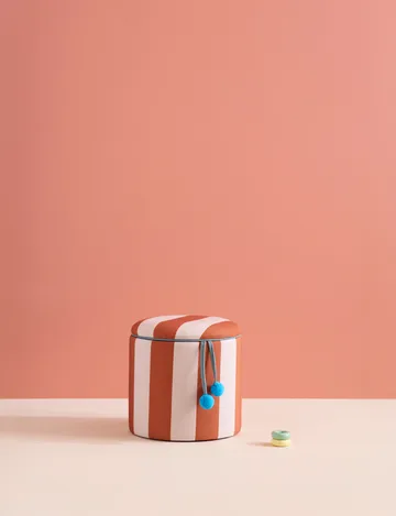 Sittepuff sylinder med oppbevaring - Brun, Ø40x30,5 cm - Kid's Concept