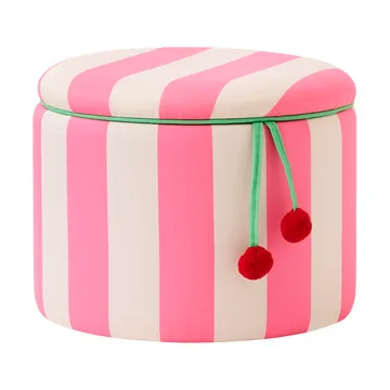 Sittepuff sylinder med oppbevaring - Rosa, Ø40x30,5 cm - Kid's Concept
