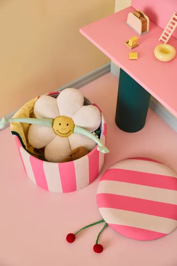 Sittepuff sylinder med oppbevaring - Rosa, Ø40x30,5 cm - Kid's Concept