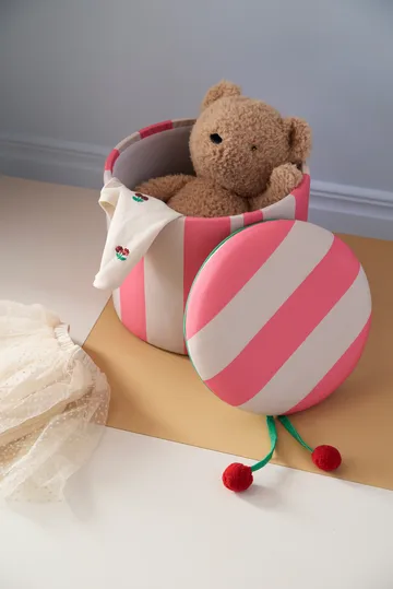 Sittepuff sylinder med oppbevaring - Rosa, Ø40x30,5 cm - Kid's Concept