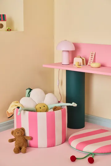 Sittepuff sylinder med oppbevaring - Rosa, Ø40x30,5 cm - Kid's Concept