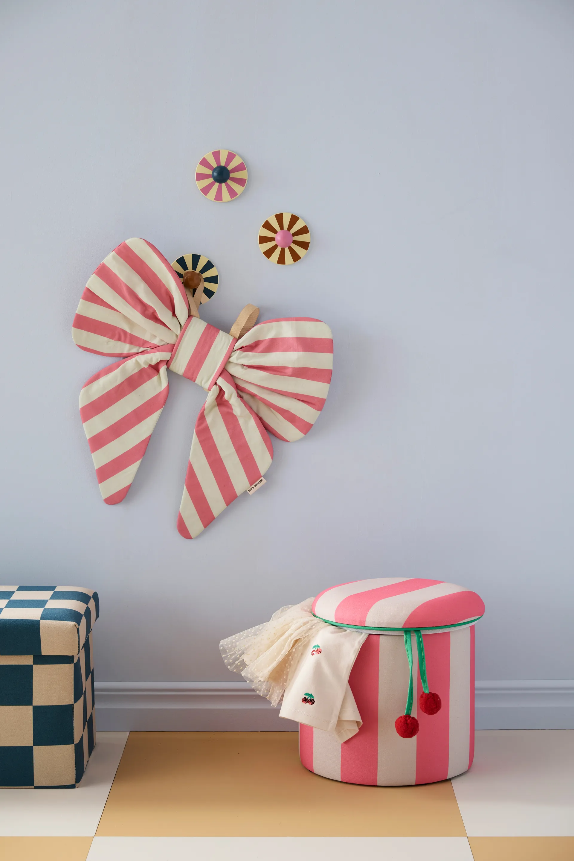 Sittepuff sylinder med oppbevaring, Rosa, Ø40x30,5 cm Kid's Concept