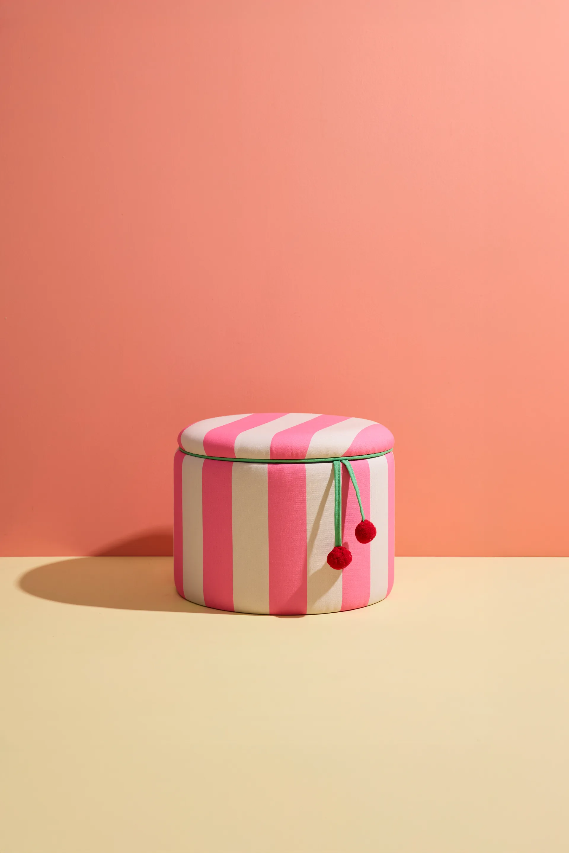 Sittepuff sylinder med oppbevaring, Rosa, Ø40x30,5 cm Kid's Concept