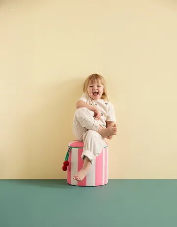 Sittepuff sylinder med oppbevaring - Rosa, Ø40x30,5 cm - Kid's Concept