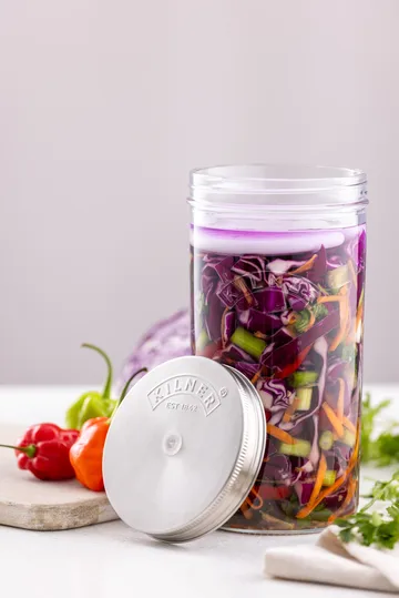 Kilner fermenteringssett - Klar-rustfritt stål, 1 L - Kilner