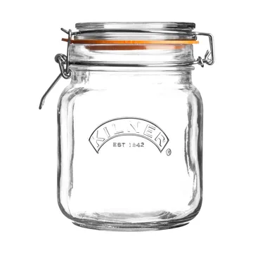 Kilner firkantet konserveringsglass med bøyle - Klar, 1 L - Kilner