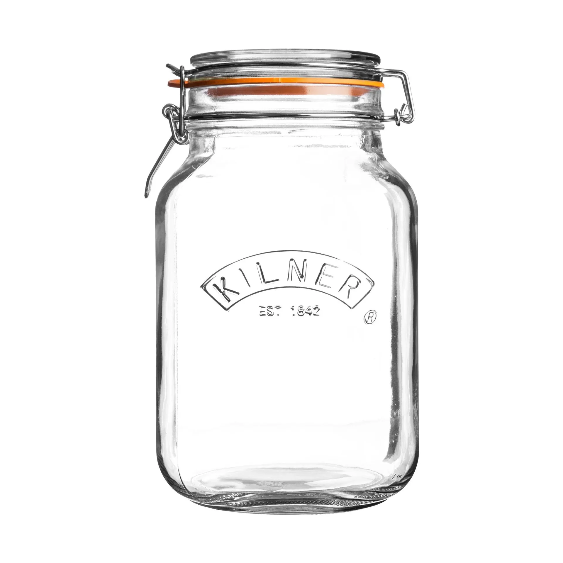 Kilner firkantet konserveringsglass med bøyle Klar, 2 l