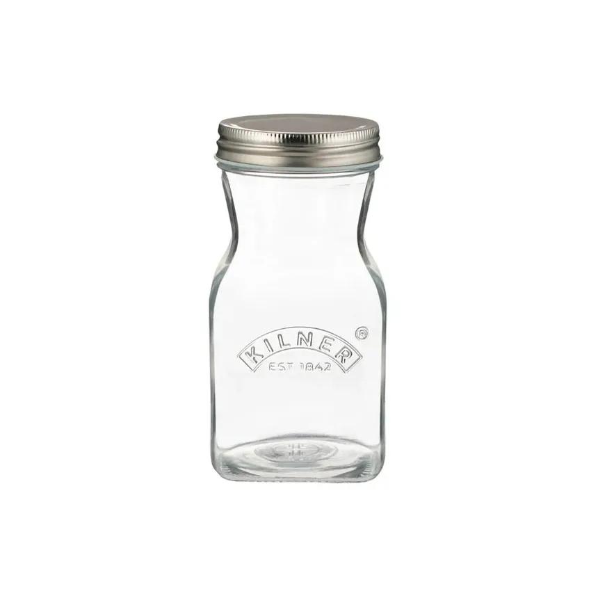 Kilner juice- og sausflaske, Klar-rustfritt stål, 0,5 L Kilner