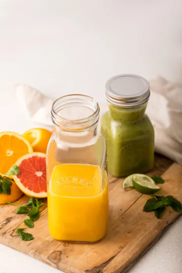Kilner juice- og sausflaske - Klar-rustfritt stål, 1 L - Kilner