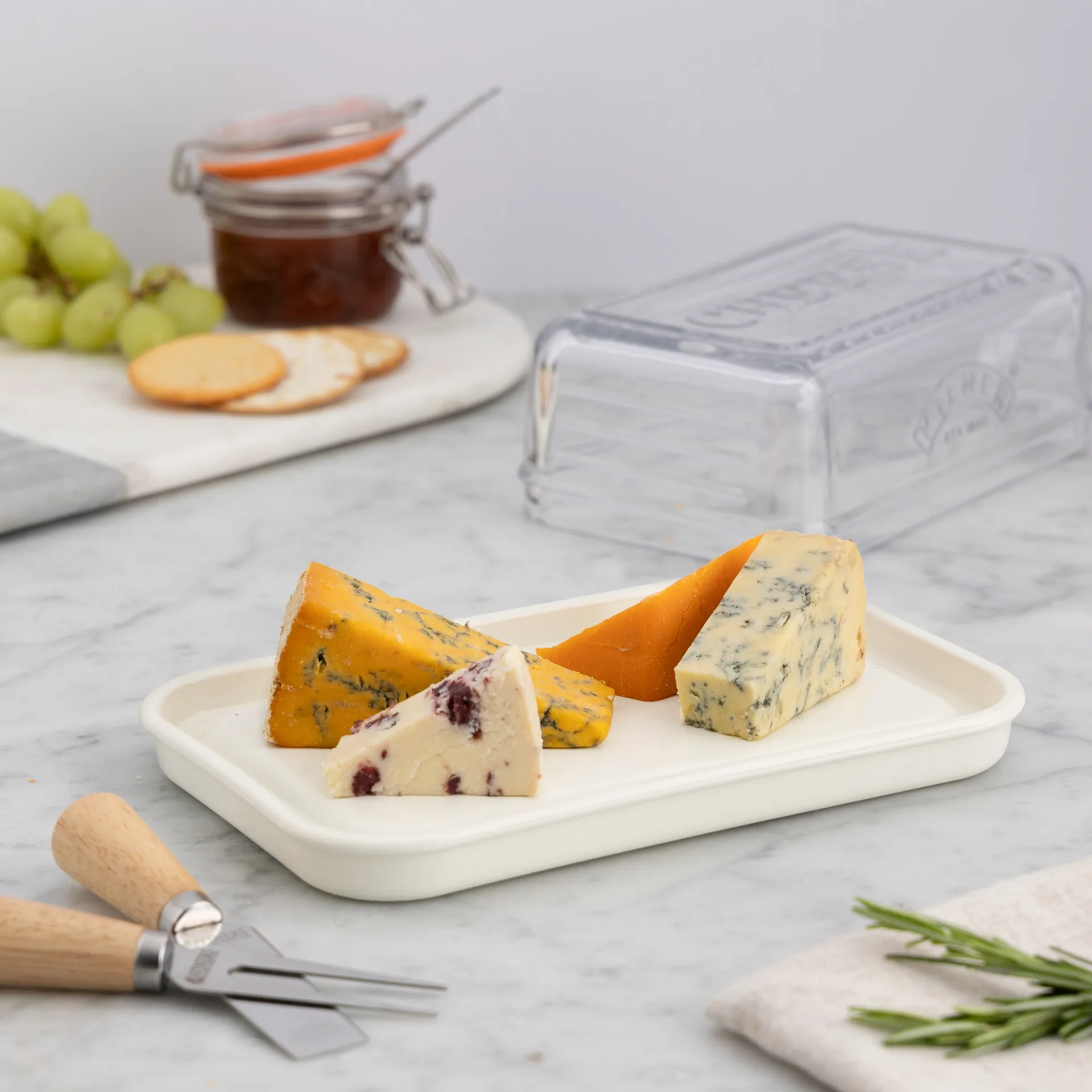 Kilner ostoppbevaring, Klar-hvit Kilner
