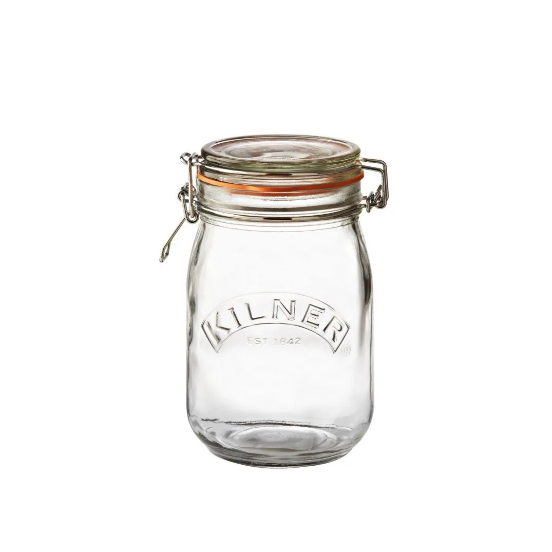 Kilner rund boks med bøyle, Klar, 1 L Kilner