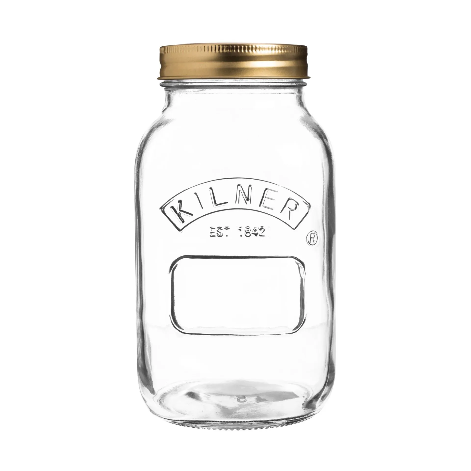 Kilner rund konserveringsglass Klar-gull, 1 L | Skandinavisk Design | Oppbevaringsbokser | Gjennomsiktig