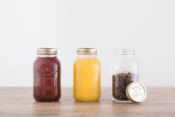 Kilner rund konserveringsglass - Klar-gull, 1 L - Kilner