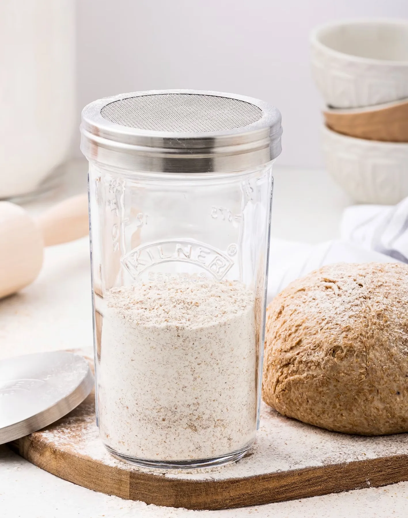 Kilner sikteglass sett, Klar-rustfritt stål, 0,5 L Kilner