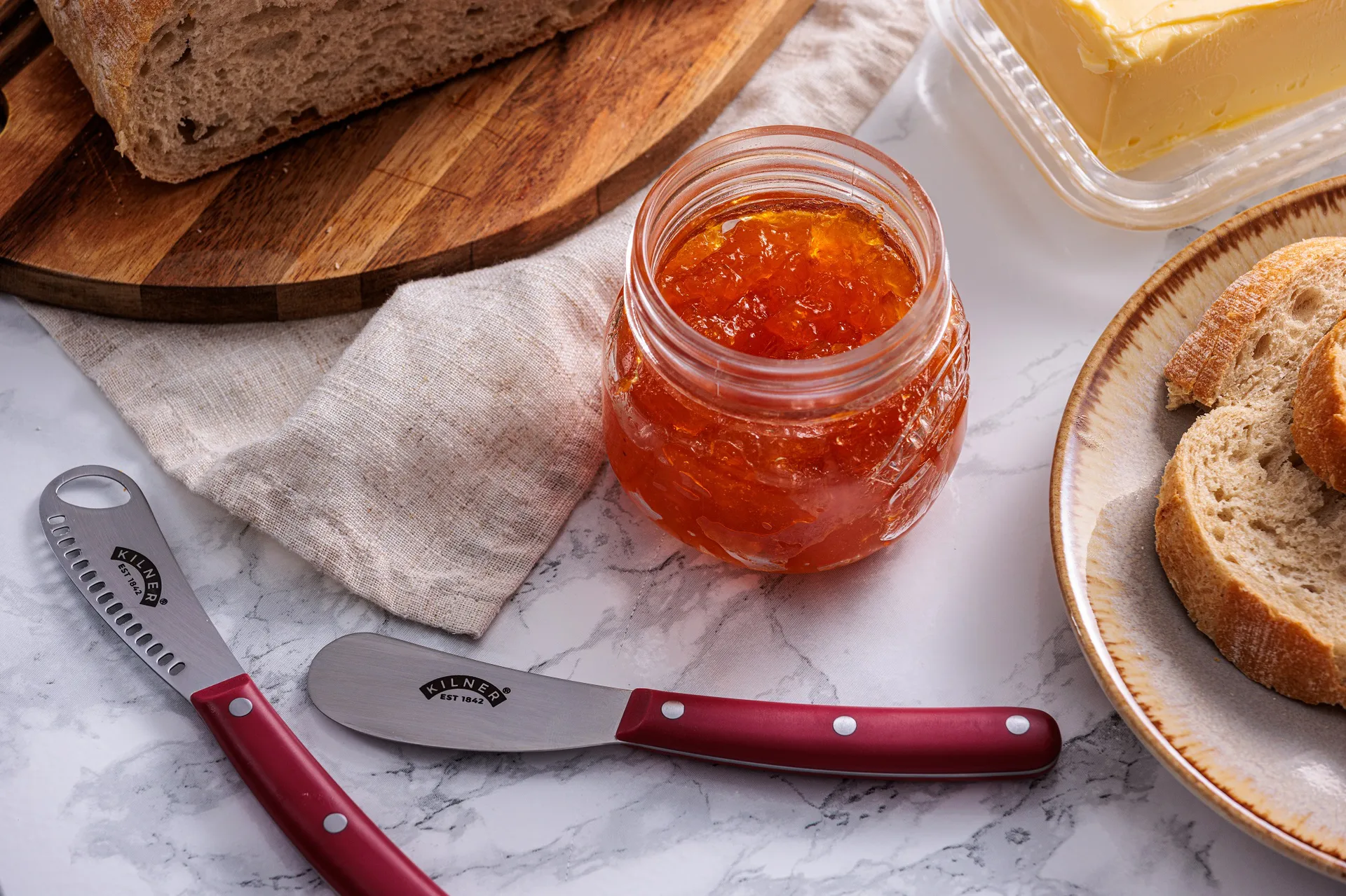 Kilner smørkniv sett, Rød-rustfritt stål Kilner
