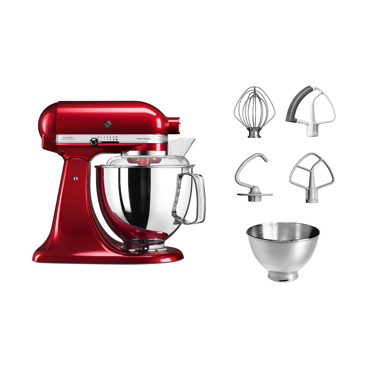KitchenAid Artisan 5KSM175 kjkkenmaskin med ekstra tilbehr 4,8 L Candy apple