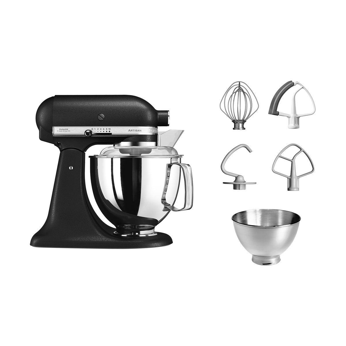 KitchenAid Artisan 5KSM175 kjkkenmaskin med ekstra tilbehr 4,8 L Cast iron black