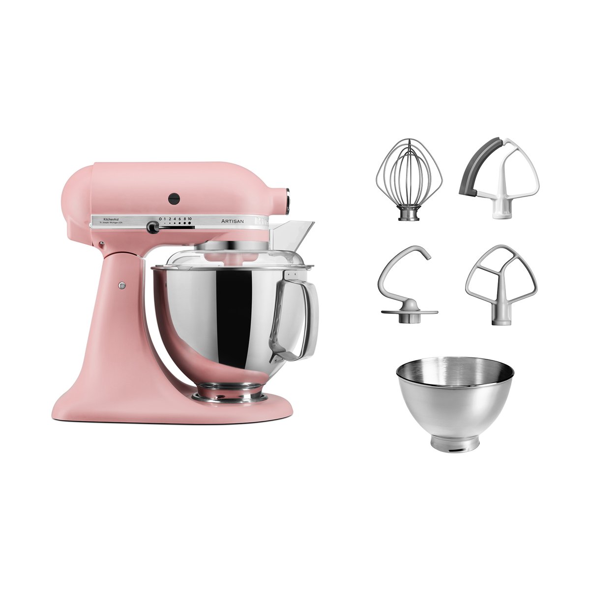 KitchenAid Artisan 5KSM175 kjkkenmaskin med ekstra tilbehr 4,8 L Dried rose