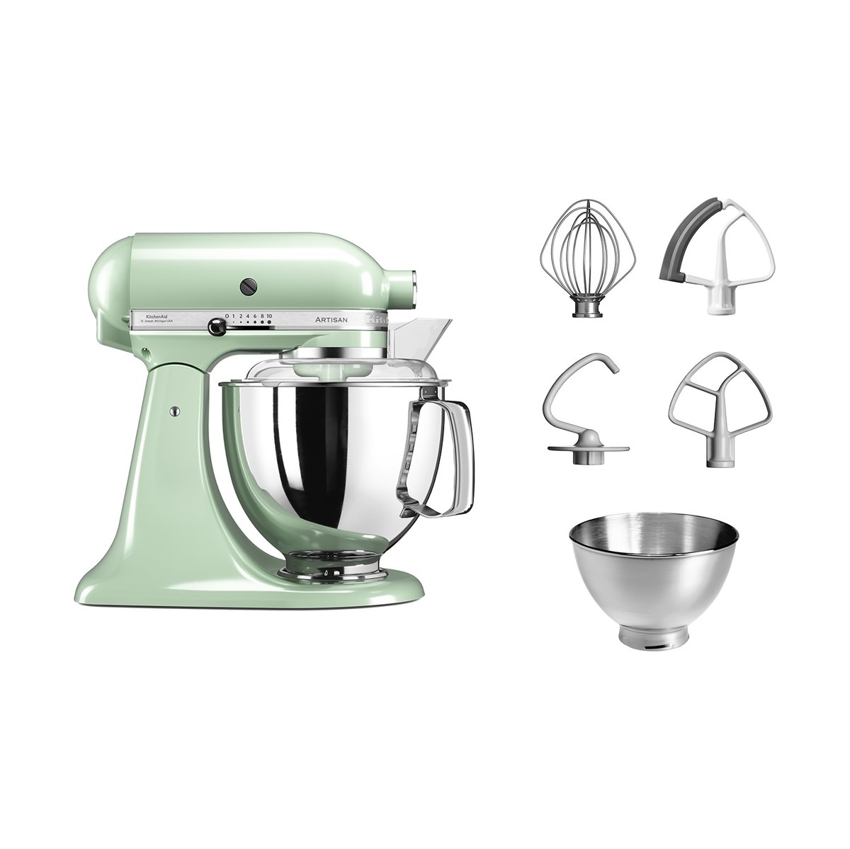 KitchenAid Artisan 5KSM175 kjøkkenmaskin med ekstra tilbehør 4,8 L Pistachio