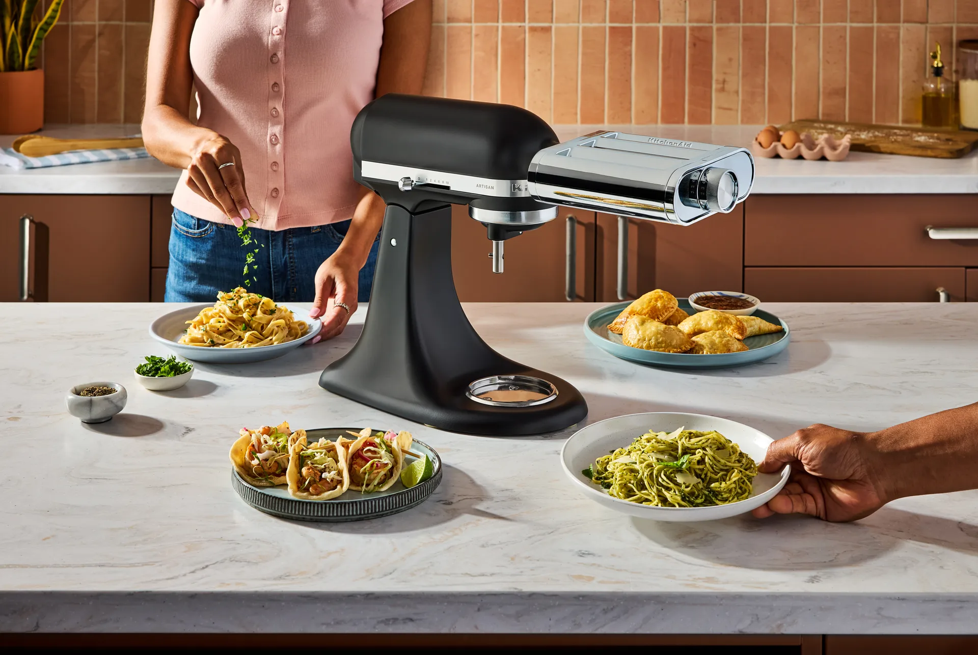 KitchenAid 3-i-1 pastatilbehør til kjøkkenmaskin, Metal KitchenAid
