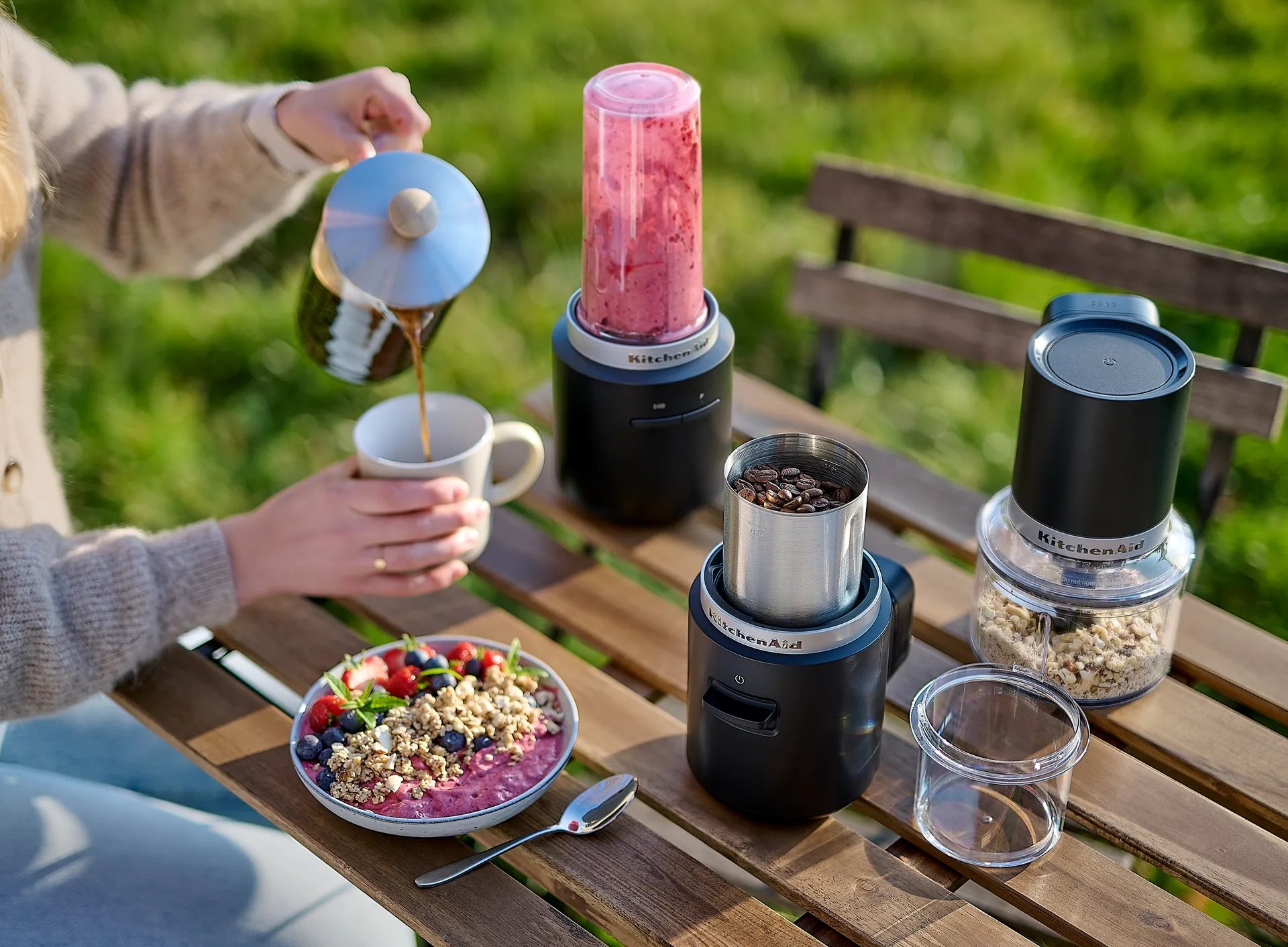 KitchenAid Go trådløs hakker uten batteri, Mattsvart KitchenAid