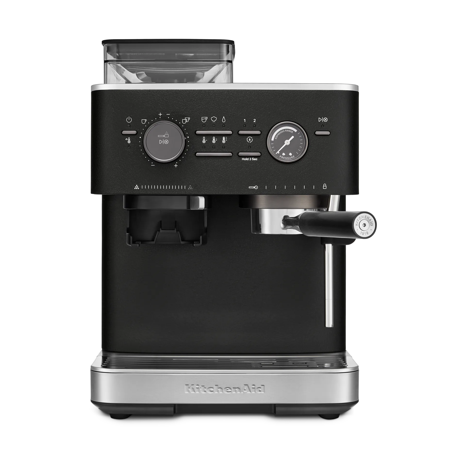 KitchenAid halvautomatisk espressomaskin med kvern, Cast iron black KitchenAid