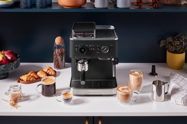 KitchenAid halvautomatisk espressomaskin med kvern, Cast iron black KitchenAid