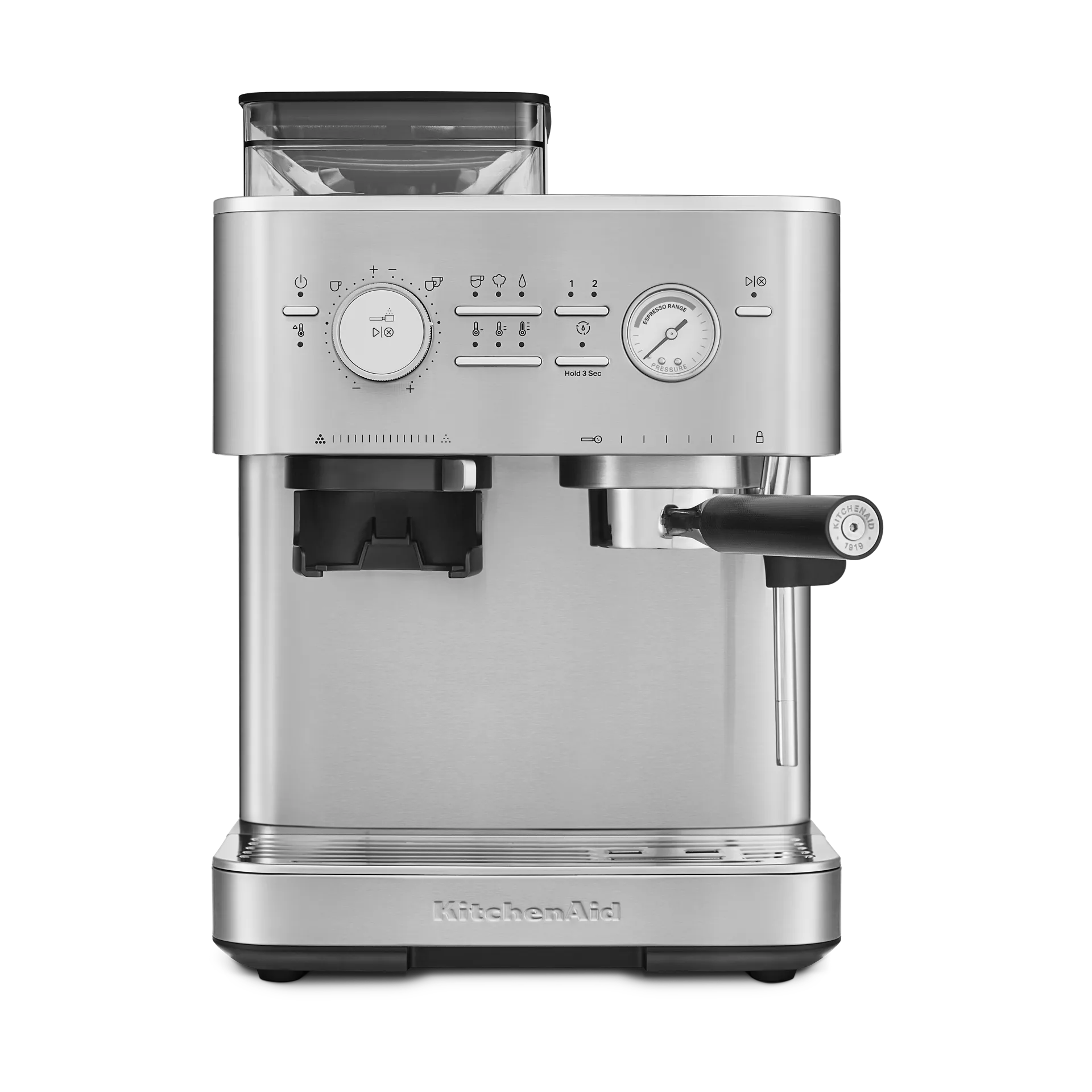 KitchenAid halvautomatisk espressomaskin med kvern, Stainless steel KitchenAid