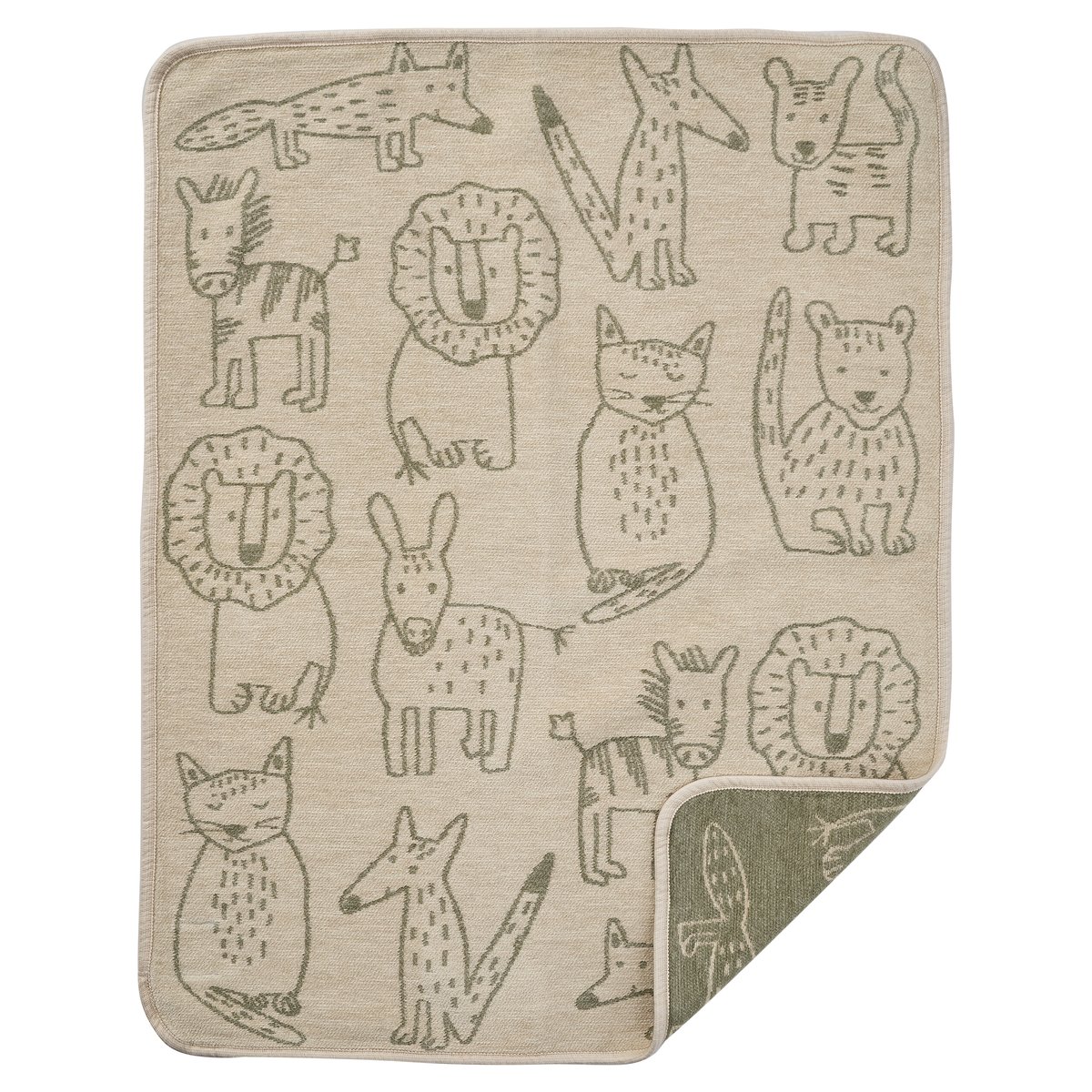 Bilde av Klippan Yllefabrik Buddies barneteppe 70x90 cm Khaki