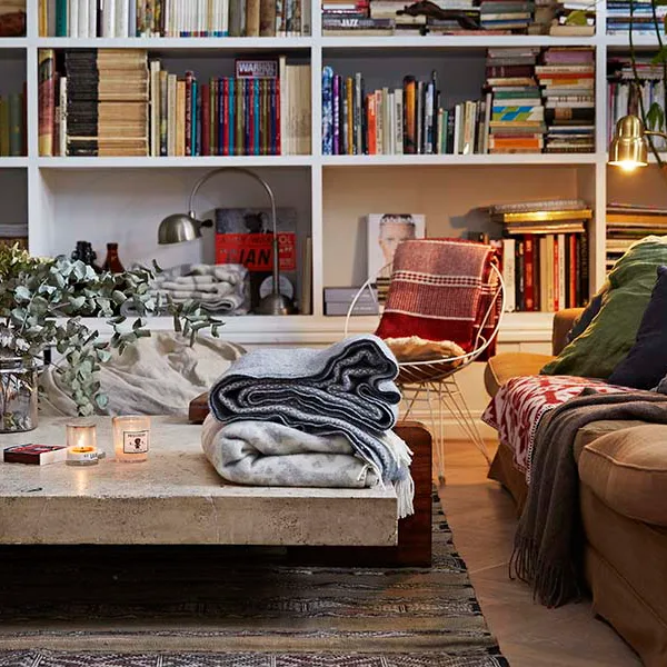 Chevron ullpledd, Grå Klippan Yllefabrik