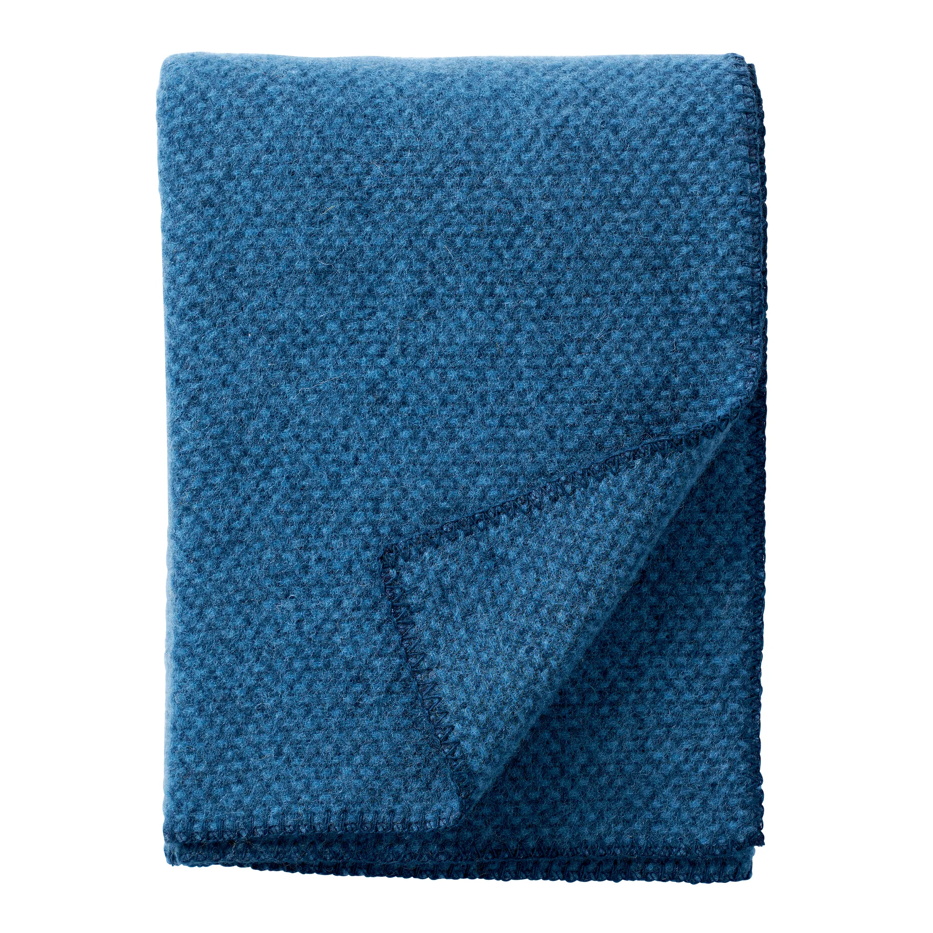 Domino pledd ull, sea blue Klippan Yllefabrik
